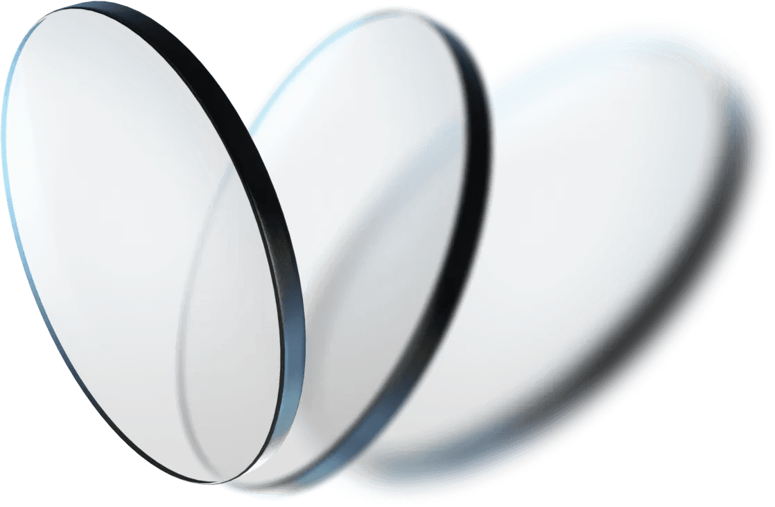 three lenses one behind the other